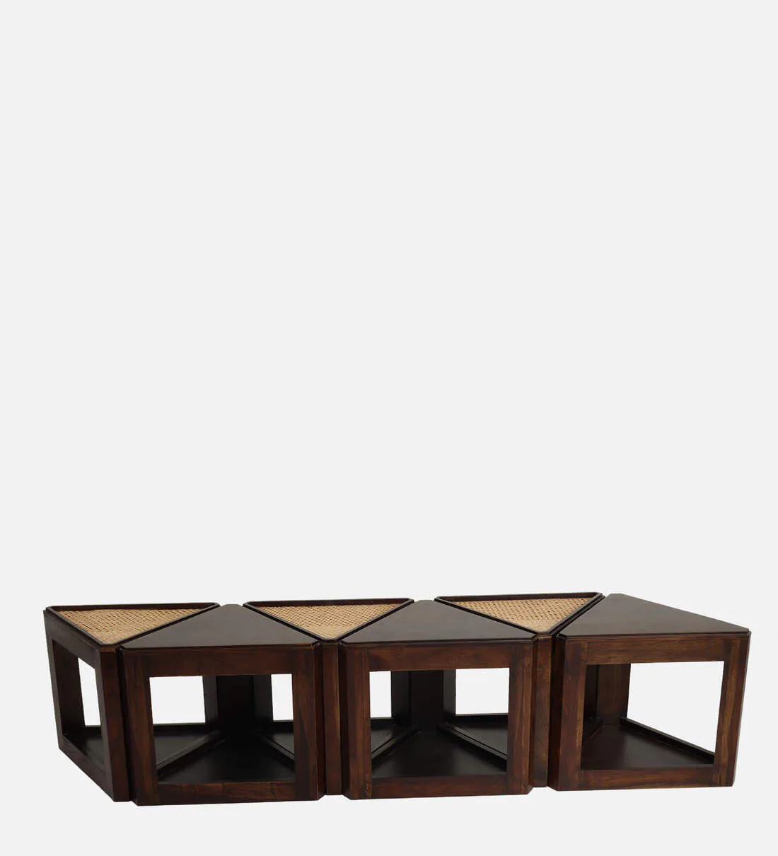 Vodrohome– sheesham wood cane coffee table – multifunctional center table - octagonal sofa table – cane end table – rattan cane side table – sheesham wood stool C#051 - vodrohome
