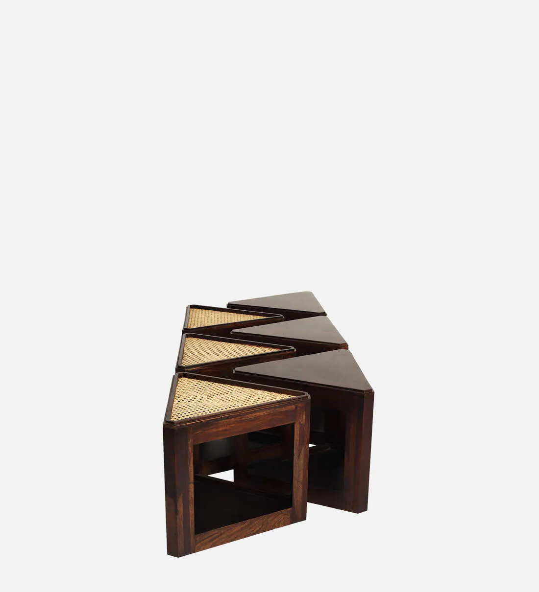 Vodrohome– sheesham wood cane coffee table – multifunctional center table - octagonal sofa table – cane end table – rattan cane side table – sheesham wood stool C#051 - vodrohome