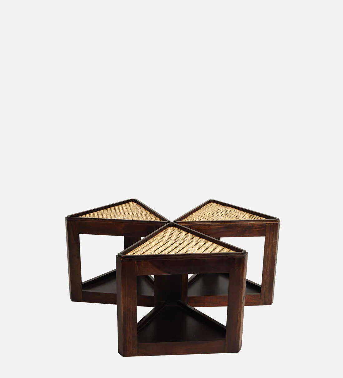 Vodrohome– sheesham wood cane coffee table – multifunctional center table - octagonal sofa table – cane end table – rattan cane side table – sheesham wood stool C#051 - vodrohome