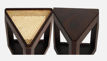 Vodrohome– sheesham wood cane coffee table – multifunctional center table - octagonal sofa table – cane end table – rattan cane side table – sheesham wood stool C#051 - vodrohome