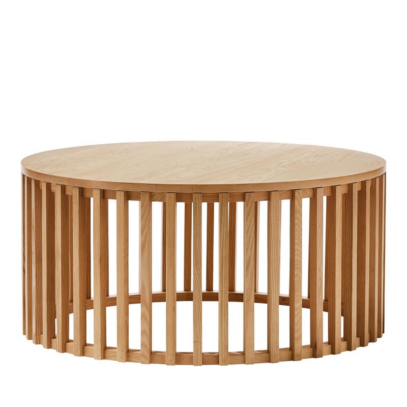 Vodrohome slatted Coffee Table – solid mango wod center table – bohemian teapot table for sofa, office and living room C#073