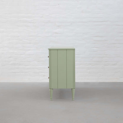 Vodrohome solid wood side board with six drawers – sage green chest of drawer with 6 drawers - SUMMER GARDEN CHEST OF DRAWERS 137x41x79 CM  SB#003 - vodrohome