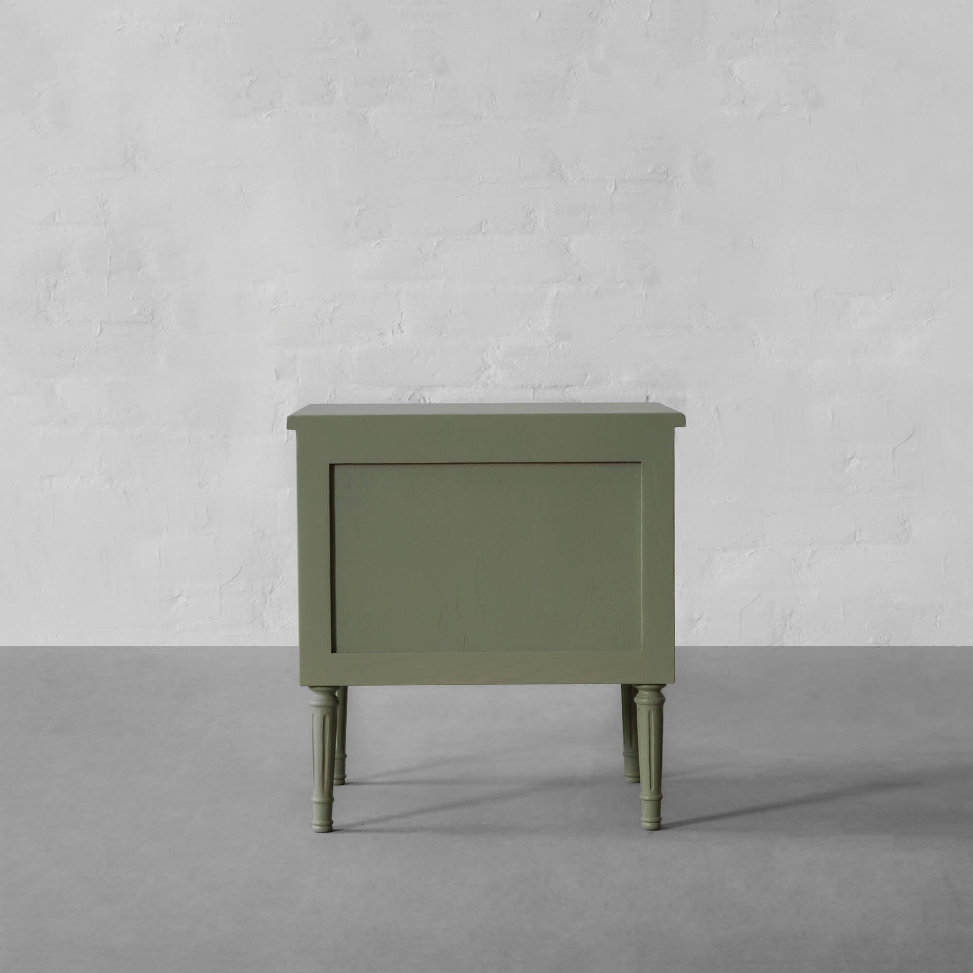 Vodrohome solid wood rattan night stand table sage green - two drawers bed side table night stand 48x41x51 cm  S#034 - vodrohome