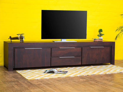 Vodrohome Accacia Wood / Sheesham Wood Tv unit consol with storage - Tv Cabinet Entertainment unit 203x 50.8 x 53 TV#026 - vodrohome