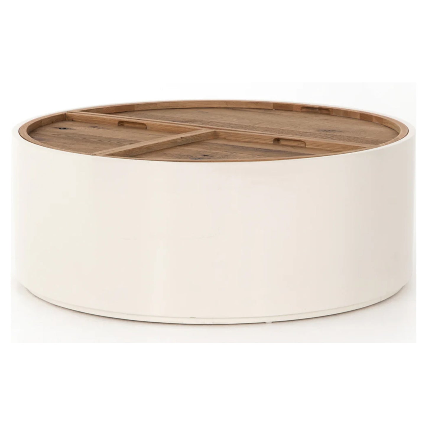 Vodrohome Drum Coffee Table – Trunk center table with storage – solid Mango wood coffee table living room C#022 - vodrohome