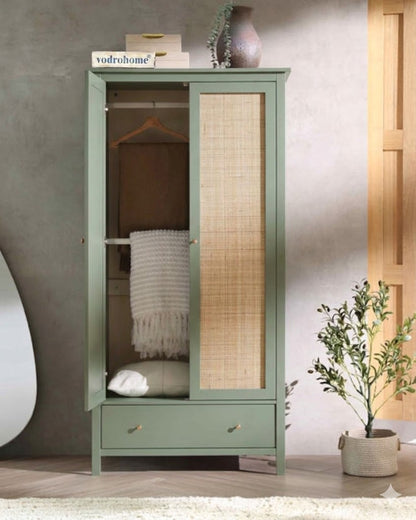 Vodrohome Woven Rattan Compact Double Closet wardrobe – almirah 93 W x 55 D x 185 H cm AB#003
