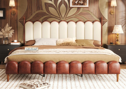 Vodrohome Sisley upholstered bed  –Solid wood cot waves bedbohemian style B#024