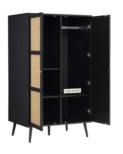 Vodrohome Woven Rattan Compact Double Closet wardrobe – almirah 80 W x 55 D x 139 H cm AB#002