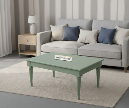 vodrohome classic design center table for living room – solid mango wood coffee table sage green finish - sofa set table modern C#032