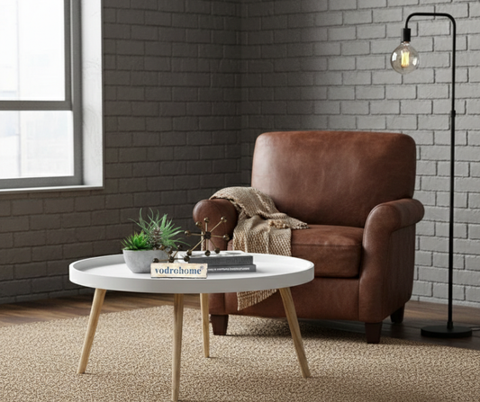vodrohome mango solid wood coffee table - round centre table with– mango ideal tea table for living rooms C#045