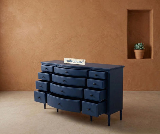 vodrohome solid wood lawrence chest of drawers – Egyptian Blue twelve drawers chest of drawer – luxurious collection of handicraft furniture 152x48x89 CM  SB#004