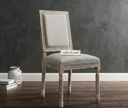 vodrohome Vintage style French chair – solid mango wood upholstered dining chair with comfortable Back Rest 19.75W×21.75D×40.5H inches CH#008
