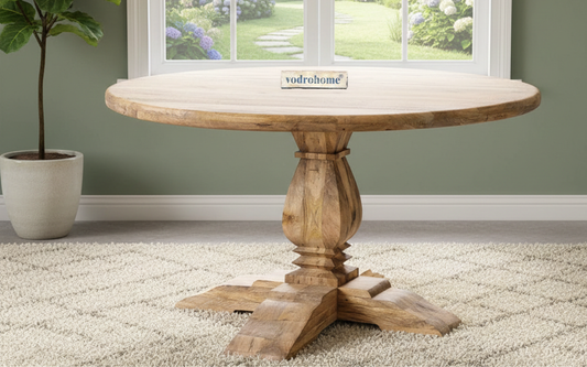 Solid Mango Wood French style Round Dining Table 75 X 75 X78h Cms C#003