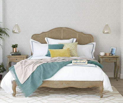 Vodrohome Hawamahal Haveli Rattan Cane Bed Natural Luxurious Bedroom  B#013