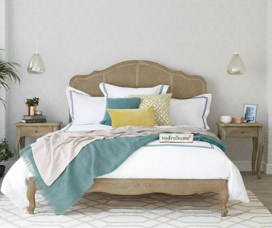 Vodrohome Hawamahal Haveli Rattan Cane Bed Natural Luxurious Bedroom  B#013