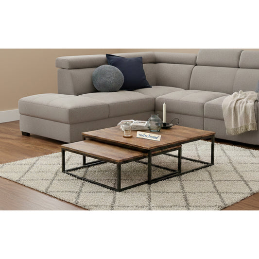 vodrohome - Aalan coffee table - chambery solid wood set of center table – sheesham wooden teapoy nesting tables for living room C#004