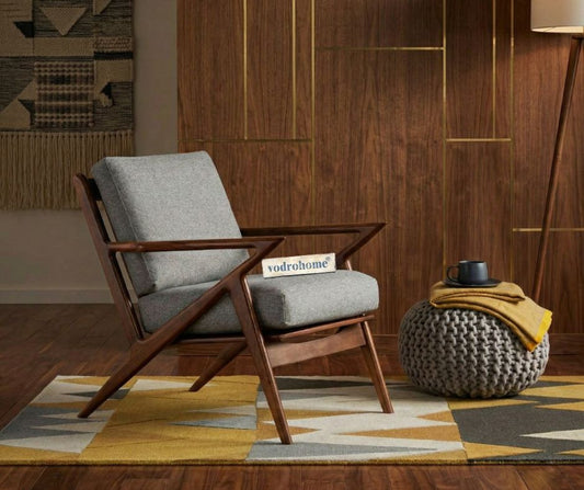 vodrohome Marwar Upholstered Arm Chair Cum Sofa Sheesham Lounge  Accent Chair living, Z/ Zed  chair 28"w x 31"d x 28"h CH#019