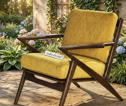 vodrohome Marwar Upholstered Arm Chair Cum Sofa Sheesham Lounge  Accent Chair living, Z/ Zed  chair 28"w x 31"d x 28"h CH#019