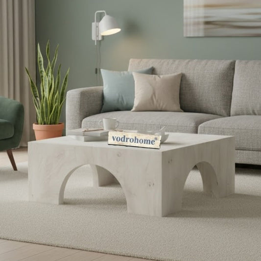 vodrohome block design coffee table – square center table with unique look – solid mango wood coffee table for office and living room C#023