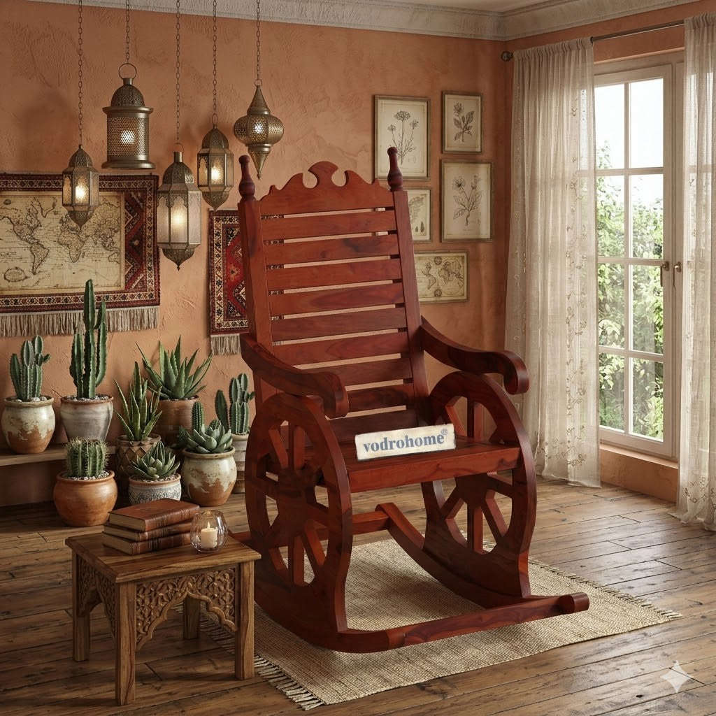 vodrohome Sheesham wood Roking chair – solid wood rocking chair – swing chair 56 56 X 97 X 119cm CH#011