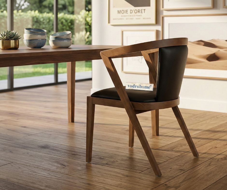 vodrohome Solid Wood Colonial Chair comfortable Leather Upholstered chair prefect for café, restaurant, dining chair, arm chair CH#006