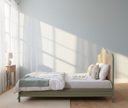 Vodrohome Rattan Bed- Mango Wood Rattan Cane Bed B#001