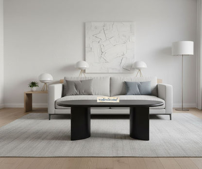 Vodrohome oval shape coffee table – solid mango wood center table for office and living room – conference table C#025