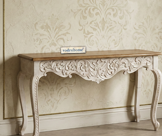 vodrohome console tables for entryway | hallway table entryway | wooden console table living room | carved accent tables for entryway CO#001