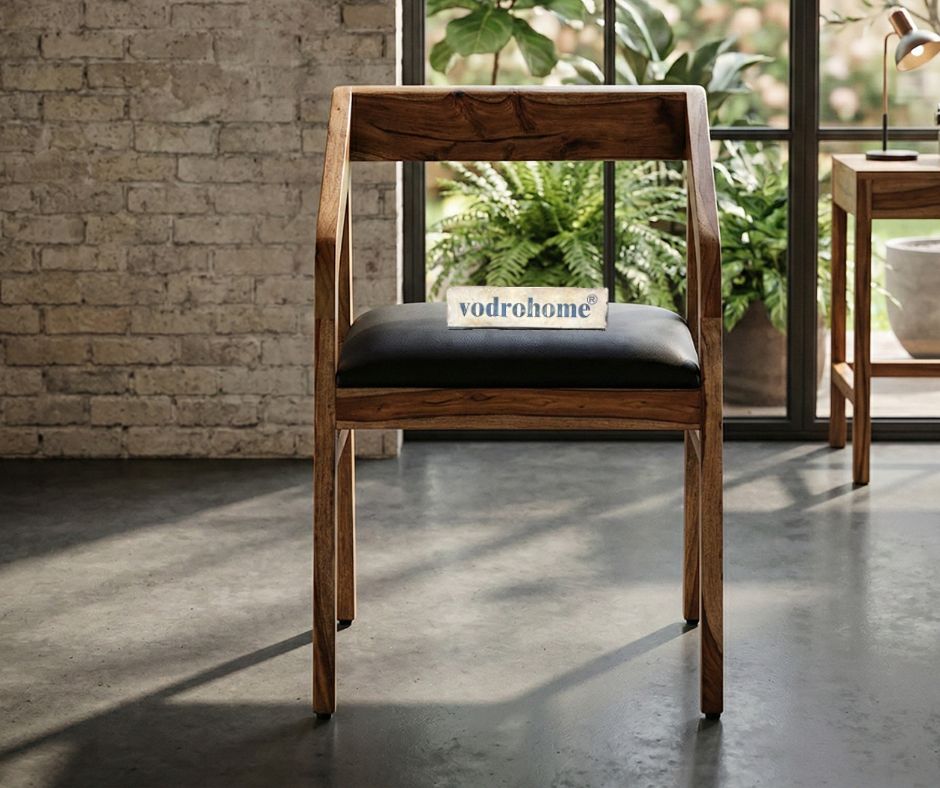 vodrohome vodro Leatherette Dining Chair - comfortable Upholstered chair with arm rest prefect for café, restaurant, conference, dining chair, arm chair 56W x 60D x76H cm CH#007