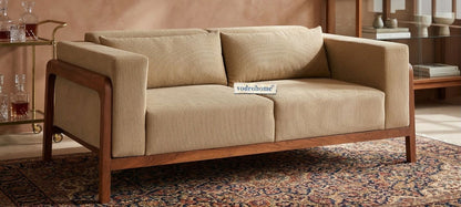 vodrohome three seater sofa with wooden frame | Premium fabric lounge sofa | cotton linen sofa SO#003