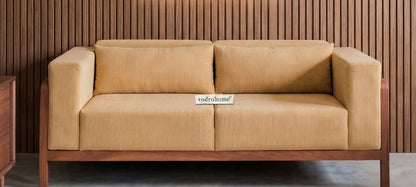 vodrohome three seater sofa with wooden frame | Premium fabric lounge sofa | cotton linen sofa SO#003