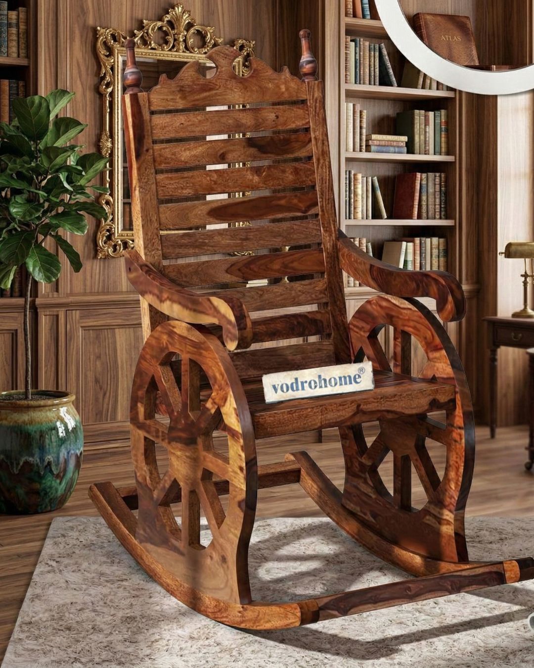 vodrohome Sheesham wood Roking chair – solid wood rocking chair – swing chair 56 56 X 97 X 119cm CH#011