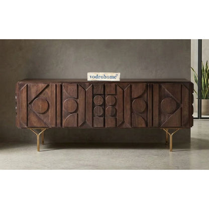 vodrohome mango wood tv unit consol with storage – bohemian tv cabinet entertainment unit &nbsp;172x48x68cm TV#028